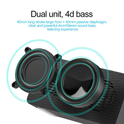 AEC BT506 Speaker with Mirror, LED Clock Display, Dual Alarm Clock, Snooze, HD Hands-free Calling, HiFi Stereo(Blue) - Desktop Speaker by AEC | Online Shopping South Africa | PMC Jewellery | Buy Now Pay Later Mobicred