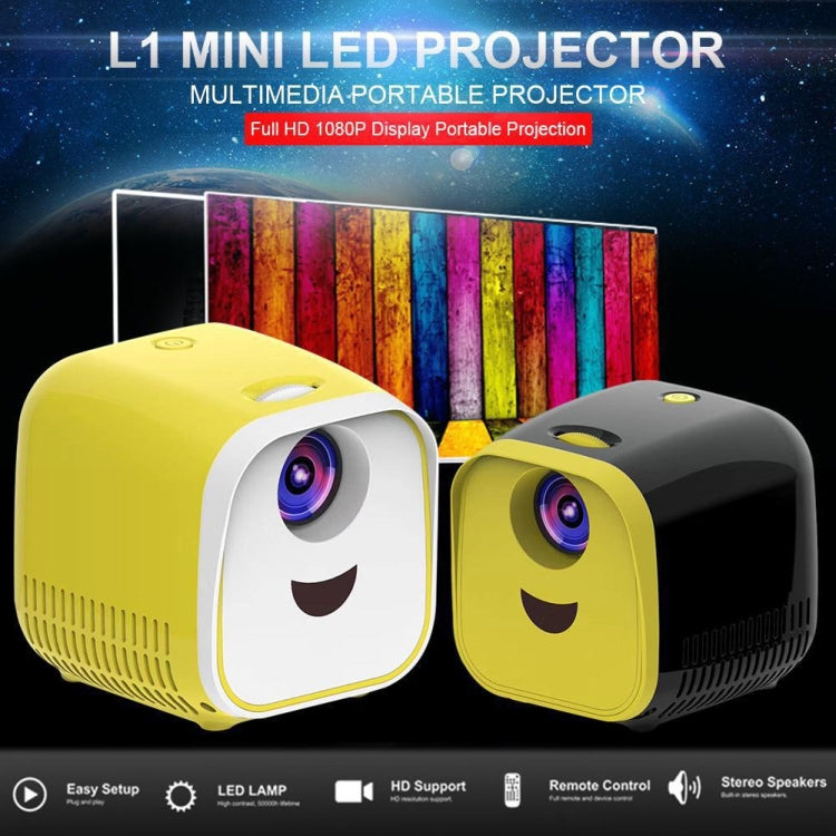 L1 Children Projector Mini LED Portable Home Speaker Projector, EU Plug (Black) - LED Projector by PMC Jewellery | Online Shopping South Africa | PMC Jewellery | Buy Now Pay Later Mobicred