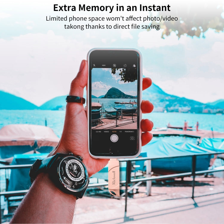 Richwell  DXZ128 USB Flash Disk 128G 3 in 1 Micro USB + 8 Pin + USB 3.0 Compatible IPhone & IOS(Black) - free shipping - PMC Jewellery - Order now!