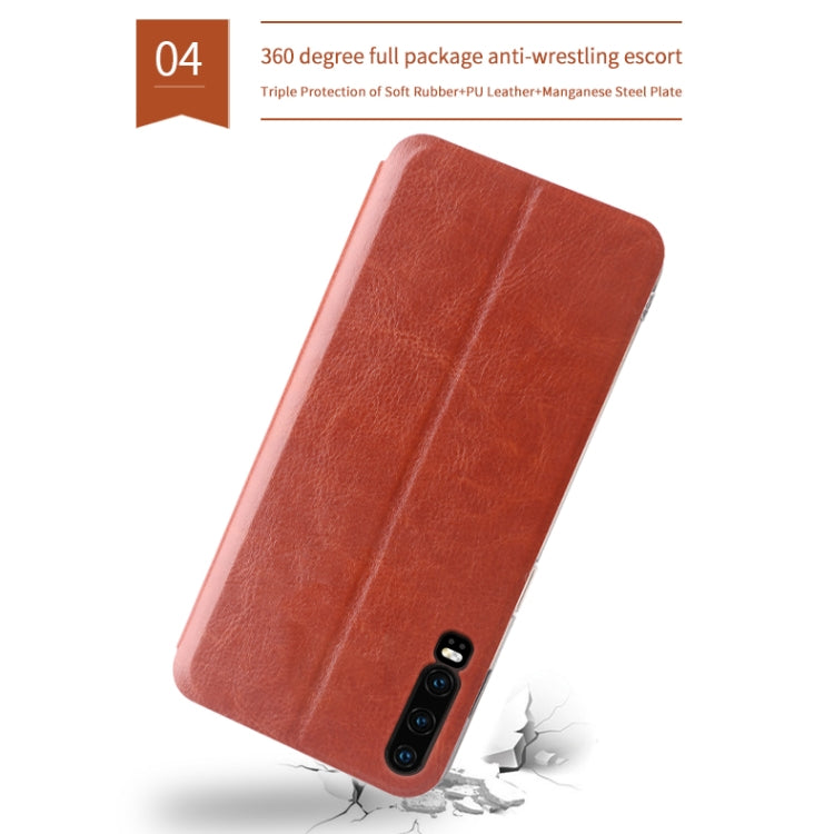 For Huawei P30 MOFI Rui Series Classical Leather Flip Leather Case With Bracket Embedded Steel Plate All-inclusive(Red) - Huawei Cases by MOFI | Online Shopping South Africa | PMC Jewellery