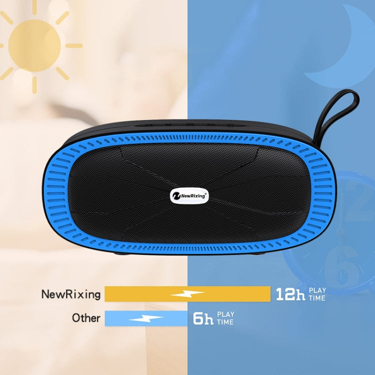 New Rixing NR4022 Portable Stereo Surround Soundbar Bluetooth Speaker with Microphone, Support TF Card FM(Blue) - Desktop Speaker by NewRixing | Online Shopping South Africa | PMC Jewellery | Buy Now Pay Later Mobicred