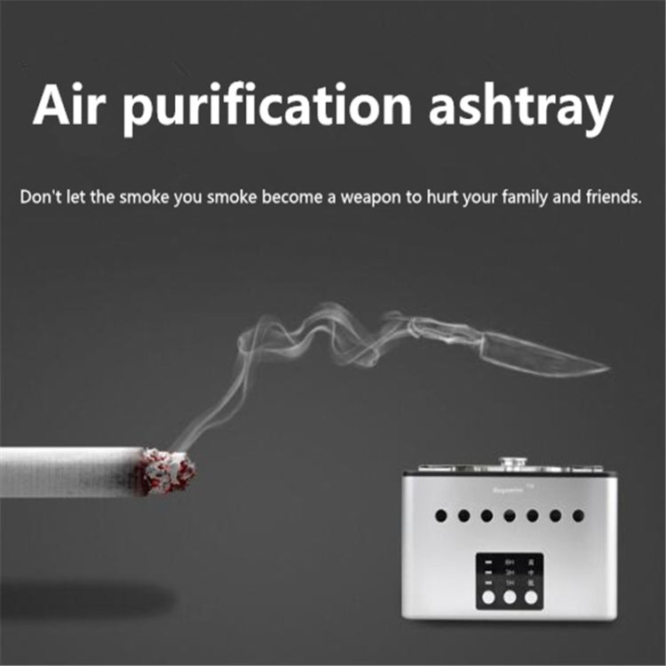 Filter Purification Ashtray Negative Ion Ashtray Intelligent Ashtray(Silver) - free shipping - PMC TechLife - Order now!