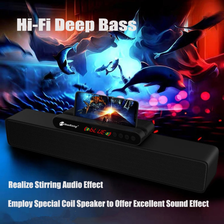 Newrixing NR-5017 LED Bluetooth Portable Speaker TWS Connection Loudspeaker Sound System 10W Stereo Surround Speaker(Black) - free shipping - PMC Jewellery - Order now!