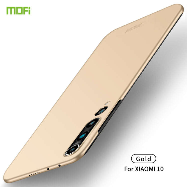 For Xiaomi Mi 10 MOFI Frosted PC Ultra-thin Hard Case(Gold) - Xiaomi Cases by MOFI | Online Shopping South Africa | PMC TechLife