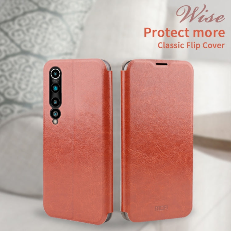 For Xiaomi Mi 10 Pro MOFI Rui Series Classical Leather Embedded Steel Plate All-inclusive Horizontal Flip PU Leather Case(Red) - Xiaomi Cases by MOFI | Online Shopping South Africa | PMC TechLife