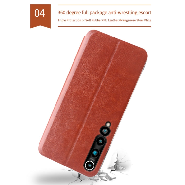 For Xiaomi Mi 10 Pro MOFI Rui Series Classical Leather Embedded Steel Plate All-inclusive Horizontal Flip PU Leather Case(Red) - Xiaomi Cases by MOFI | Online Shopping South Africa | PMC TechLife