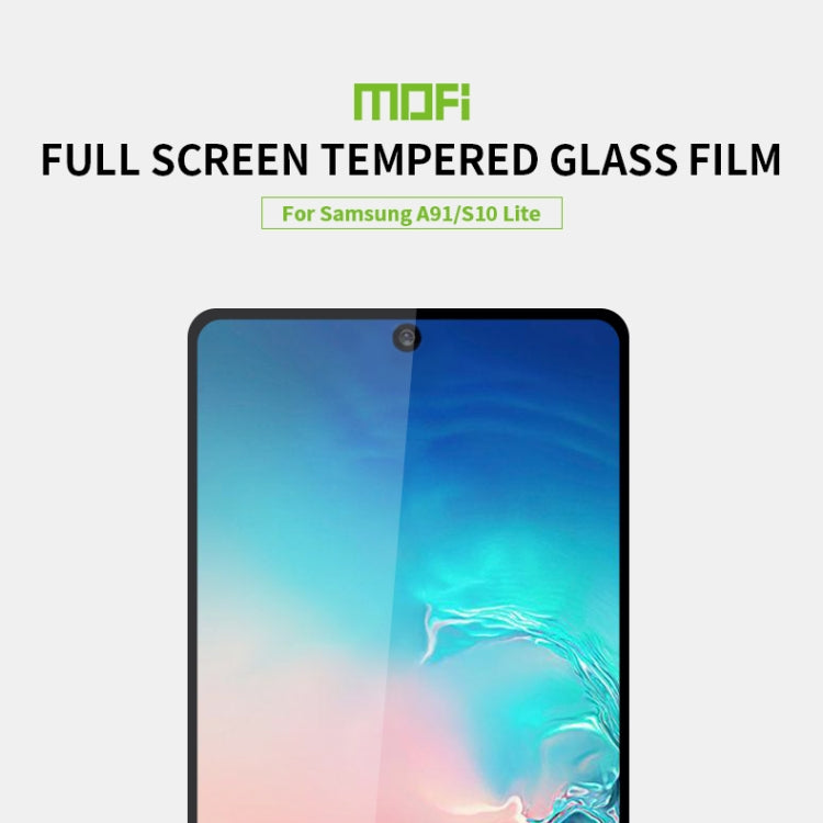 For Galaxy A91 / S10 Lite MOFI 9H 2.5D Full Screen Tempered Glass Film(Black) - Galaxy Tempered Glass by MOFI | Online Shopping South Africa | PMC TechLife | Buy Now Pay Later Mobicred