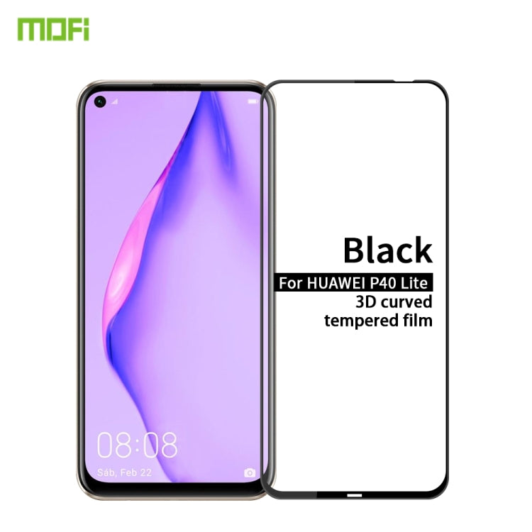 For Huawei P40 Lite MOFI 9H 3D Explosion-proof Curved Screen Tempered Glass Film(Black) - Huawei Tempered Glass by MOFI | Online Shopping South Africa | PMC Jewellery