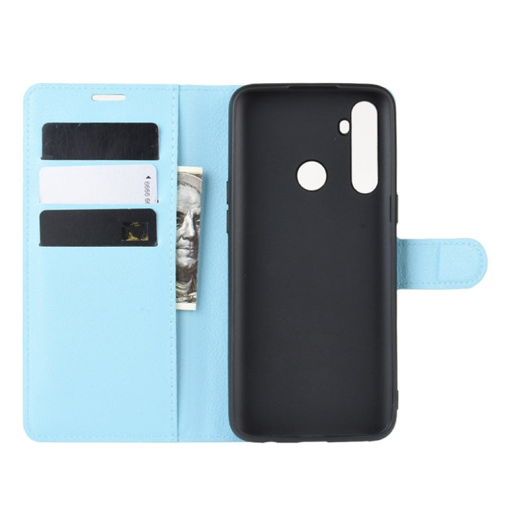 For OPPO Realme C3 (3 Cameras) Litchi Texture Horizontal Flip Protective Case with Holder & Card Slots & Wallet(Blue) - Realme Cases by PMC TechLife | Online Shopping South Africa | PMC TechLife | Buy Now Pay Later Mobicred