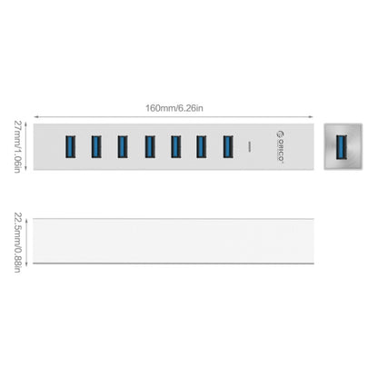 ORICO ASH7-U3 Aluminum Alloy 7 Ports USB 3.0 HUB - USB 3.0 HUB by ORICO | Online Shopping South Africa | PMC Jewellery | Buy Now Pay Later Mobicred