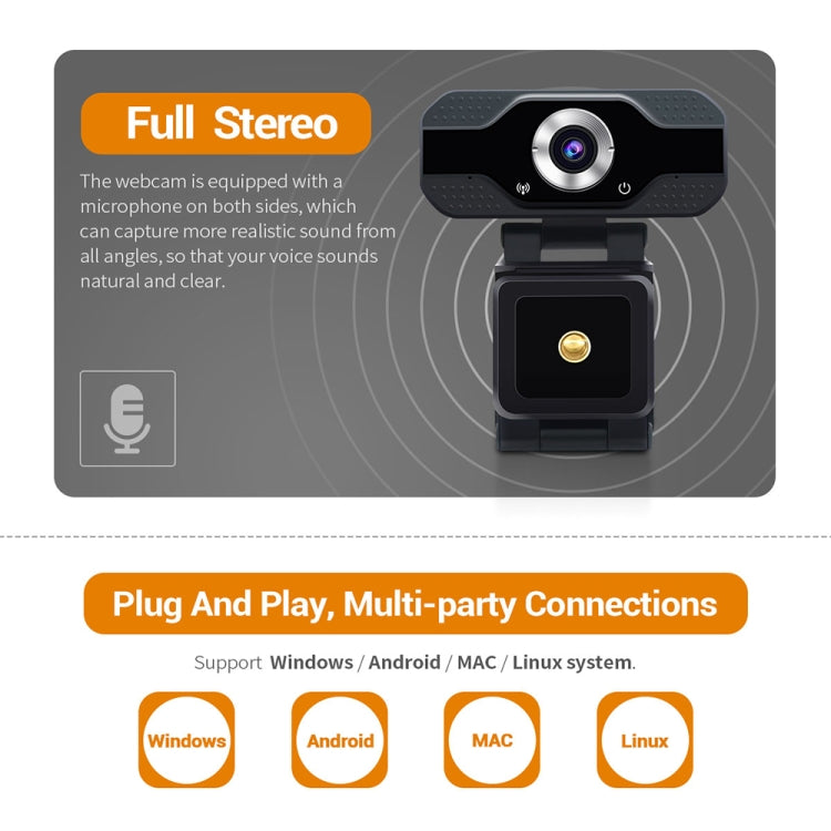 HD 1080P Webcam Built-in Microphone Smart Web Camera USB Streaming Beauty Live Camera for Computer Android TV - HD Camera by PMC Jewellery | Online Shopping South Africa | PMC Jewellery | Buy Now Pay Later Mobicred