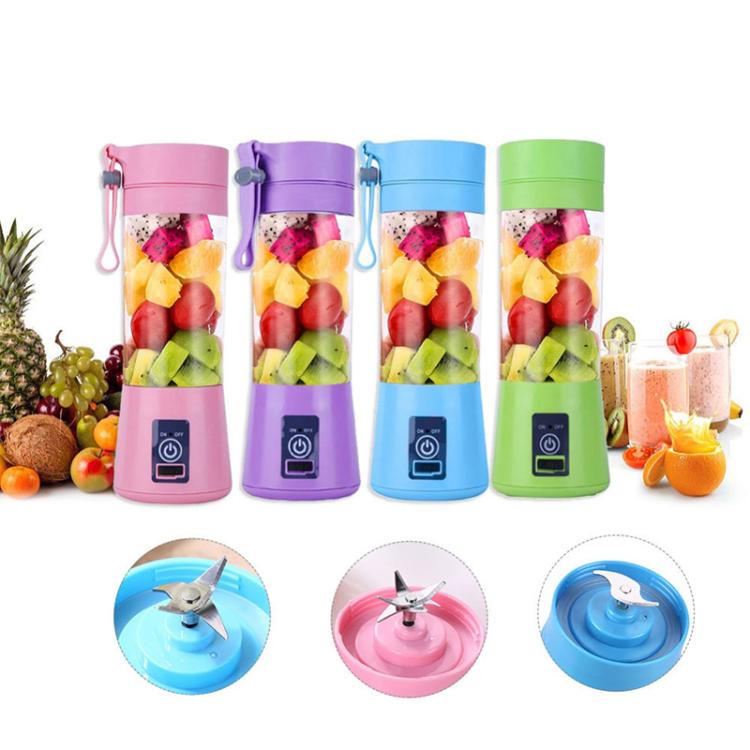 USB Rechargeable Electric Automatic Vegetable Fruit Citrus Orange Juice Maker Cup Mixer Bottle (380ML)(4 Blades Green) - free shipping - PMC TechLife - Order now!