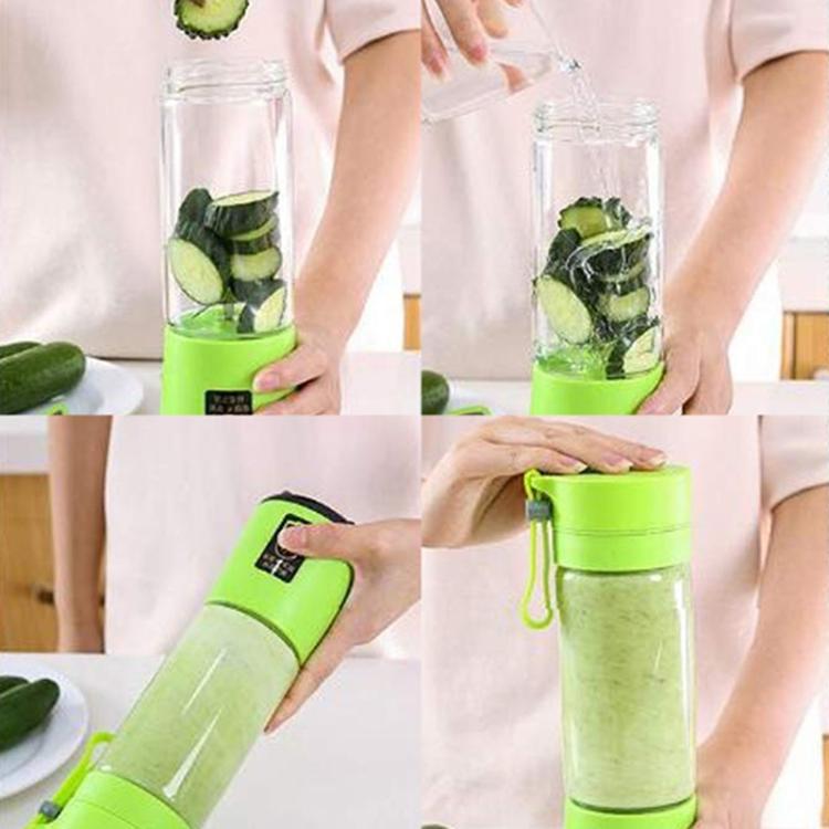 USB Rechargeable Electric Automatic Vegetable Fruit Citrus Orange Juice Maker Cup Mixer Bottle (380ML)(4 Blades Pink) - free shipping - PMC TechLife - Order now!