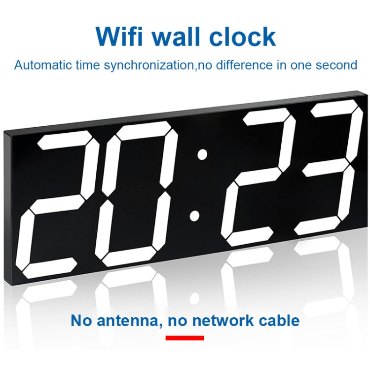 LED Digital Clock Living Room Wall Clock Creative WIFI Clock US Plug, Style:4 Bit WIFI, Color:Hollow White - Wall Clock by PMc TechLife | Online Shopping South Africa | PMc TechLife | Buy Now Pay Later Mobicred