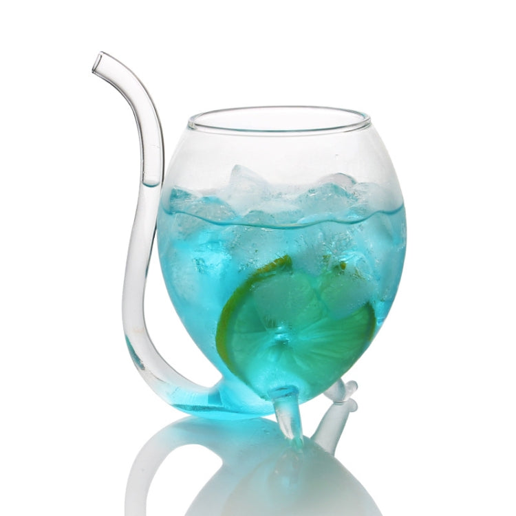 300ML Creative Glass Mug Milk Cup with straw Cold Drink Cup Juice Mug Wine Glass - Vacuum Thermoses & Cups by PMC TechLife | Online Shopping South Africa | PMC TechLife