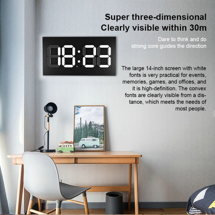 Creative Wall Clock Alarm Clock Simple Remote Control Perpetual Calendar Electronic Clock US Plug, Style:Single-sided Remote Control(Red Font) - Wall Clock by PMc TechLife | Online Shopping South Africa | PMc TechLife | Buy Now Pay Later Mobicred