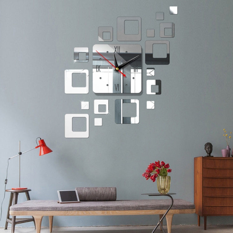 Home Mirror Surface Sticker Home Office Decorative Mirrors 3D Stereo Clock Acrylic Mirror Clock Block Combination Clock(Red) - Wall Clock by PMc TechLife | Online Shopping South Africa | PMc TechLife | Buy Now Pay Later Mobicred