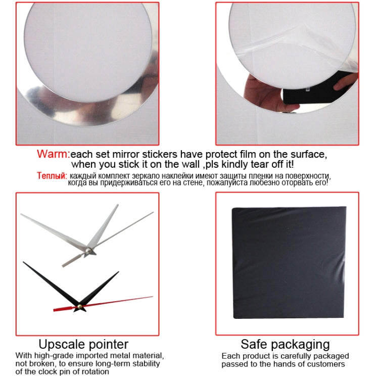 Mirror Clock Personality Wall Clock Three-dimensional Wall Decoration Mosaic Wall Clock(Black) - Wall Clock by PMc TechLife | Online Shopping South Africa | PMc TechLife | Buy Now Pay Later Mobicred