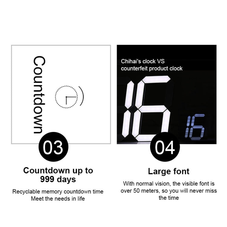 Multifunctional LED Wall Clock Creative Digital Clock, Style:Hollow Remote Control(Red Font) - Wall Clock by PMc TechLife | Online Shopping South Africa | PMc TechLife | Buy Now Pay Later Mobicred