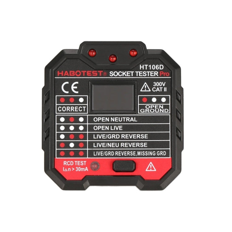 HT106 Socket Testers Voltage Test Detector Ground Line Neutral Line Live Line Leakage Electroscope(US Plug) - Current & Voltage Tester by PMC Jewellery | Online Shopping South Africa | PMC Jewellery | Buy Now Pay Later Mobicred