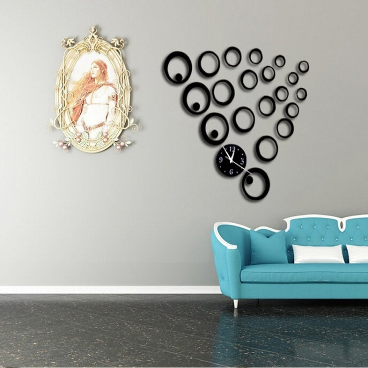 Wall Clock 3D Three-dimensional Acrylic Fashion Mirror Wall Stickers Clock DIY Circle Combination Decorative Clock(Gold) - free shipping - PMc TechLife - Order now!
