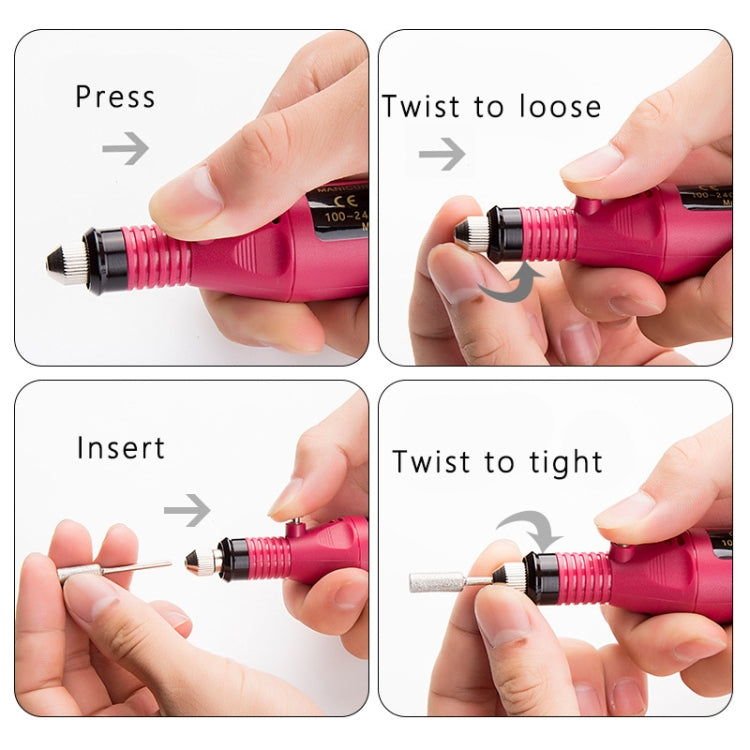 1 Set Power Professional Electric Manicure Machine Pen Pedicure Nail File Nail Tools 6 bits Drill Nail Drill Machine(EU White) - Grinding Tools & Accessories by PMC TechLife | Online Shopping South Africa | PMC TechLife | Buy Now Pay Later Mobicred