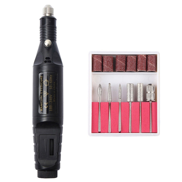 1 Set Power Professional Electric Manicure Machine Pen Pedicure Nail File Nail Tools 6 bits Drill Nail Drill Machine(EU Black) - Grinding Tools & Accessories by PMC TechLife | Online Shopping South Africa | PMC TechLife | Buy Now Pay Later Mobicred