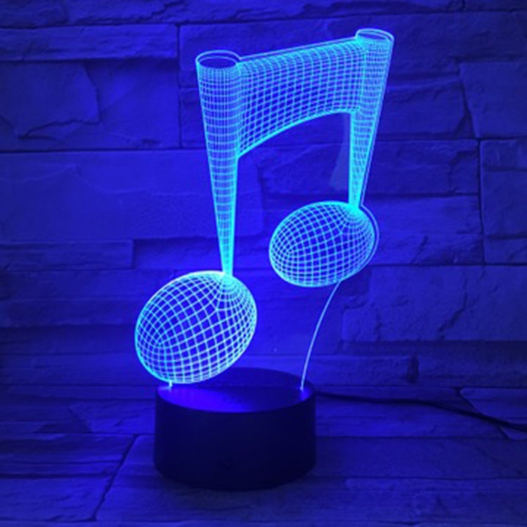 Music Note 3D Visual Light Touch Colorful Changing Decorative Table Lamp LED Night Light - Novelty Lighting by PMC TechLife | Online Shopping South Africa | PMC TechLife | Buy Now Pay Later Mobicred