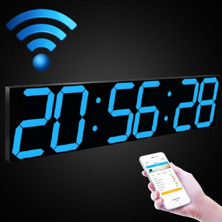Creative LED Digital Wall Clock Multi-function WIFI Clock, Style:6 Bit Sealed Box WIFI(Ice Blue) - Wall Clock by PMc TechLife | Online Shopping South Africa | PMc TechLife | Buy Now Pay Later Mobicred