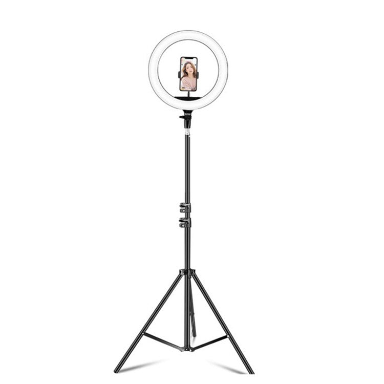 14 inch+Phone Clip Dimmable Color Temperature LED Ring Fill Light Live Broadcast Set With 2.1m Tripod Mount, CN Plug - Ring Light by PMC Jewellery | Online Shopping South Africa | PMC Jewellery | Buy Now Pay Later Mobicred