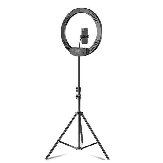 18 inch+ Phone Clip Dimmable Color Temperature LED Ring Fill Light Live Broadcast Set With 2.1m Tripod Mount, CN Plug - Ring Light by PMC Jewellery | Online Shopping South Africa | PMC Jewellery | Buy Now Pay Later Mobicred