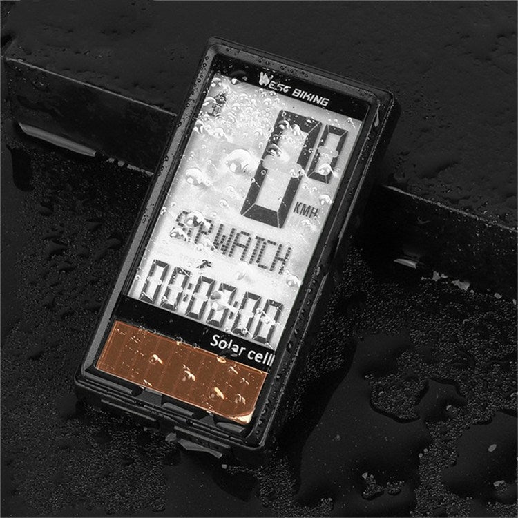 WEST BIKING Wireless Solar Code Table Mountain Road Bike Large Character Code Table Five Language Waterproof Speedometer - Speedometers by PMC TechLife | Online Shopping South Africa | PMC TechLife | Buy Now Pay Later Mobicred