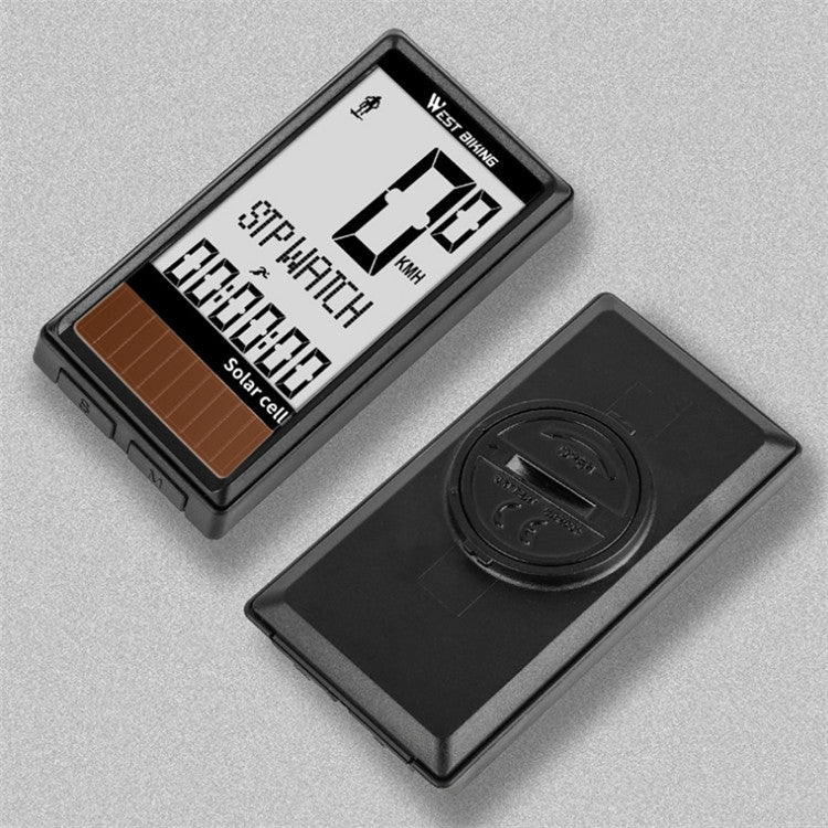 WEST BIKING Wireless Solar Code Table Mountain Road Bike Large Character Code Table Five Language Waterproof Speedometer - Speedometers by PMC TechLife | Online Shopping South Africa | PMC TechLife | Buy Now Pay Later Mobicred