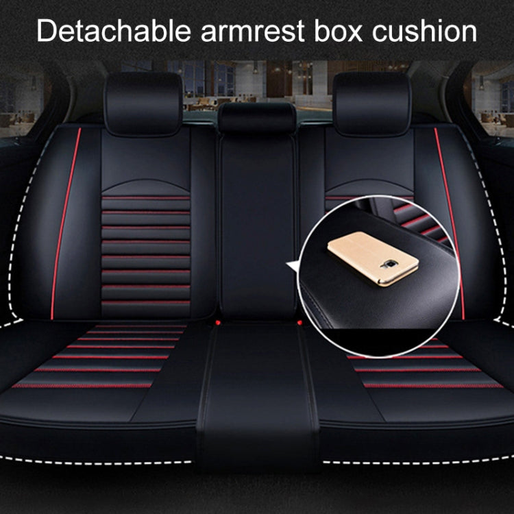 Universal PU Leather Car Seat Cover Black Red - Seat Accessories by PMC Jewellery | Online Shopping South Africa | PMC Jewellery | Buy Now Pay Later Mobicred