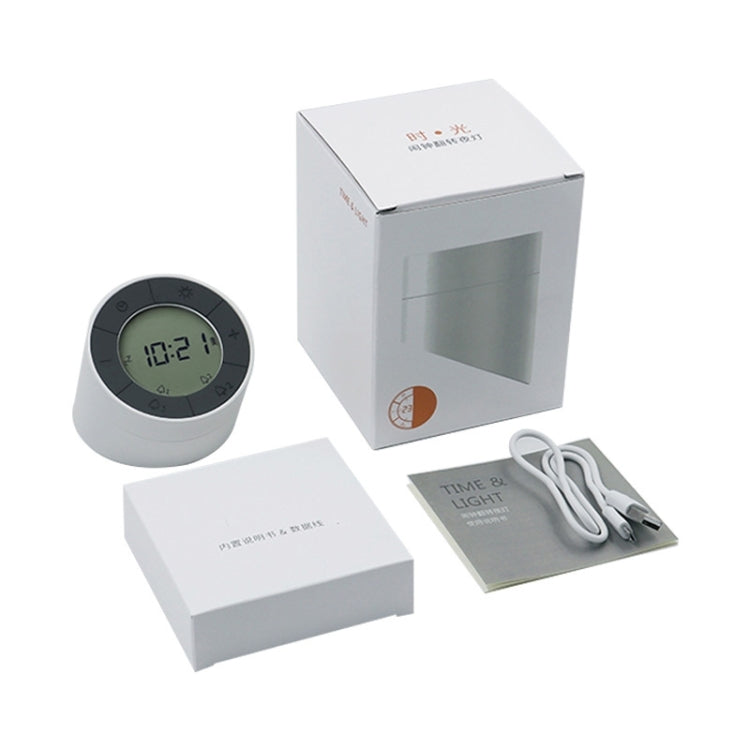 Simple Home Creative Multi-function Charging Stepless Dimming Alarm Clock Night Light(Gray) - Alarm Clocks by PMc TechLife | Online Shopping South Africa | PMc TechLife | Buy Now Pay Later Mobicred