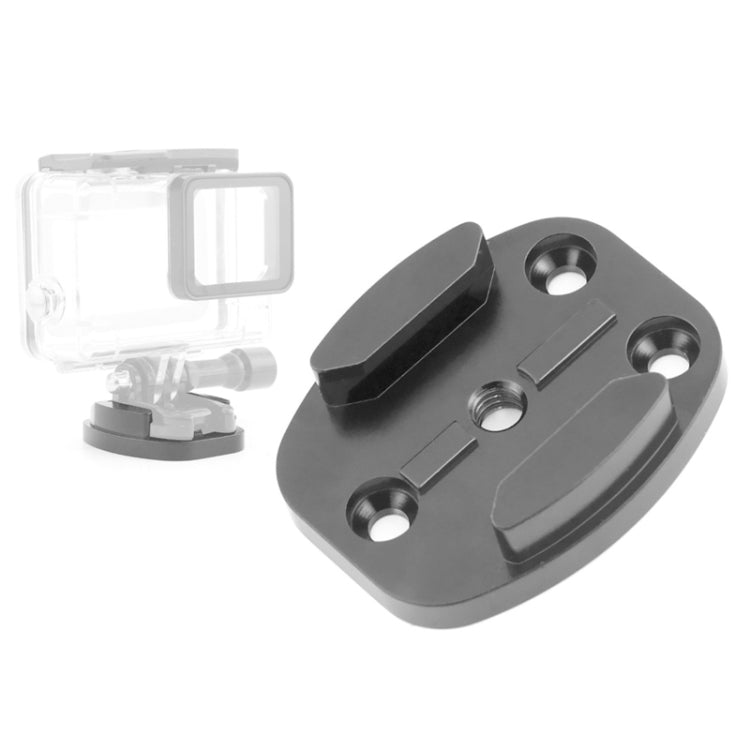 4 Holes Aluminum Quick Release Tripod Mount Base For Sports Camera, Color: Black - Helmet Mount by PMC TechLife | Online Shopping South Africa | PMC TechLife | Buy Now Pay Later Mobicred