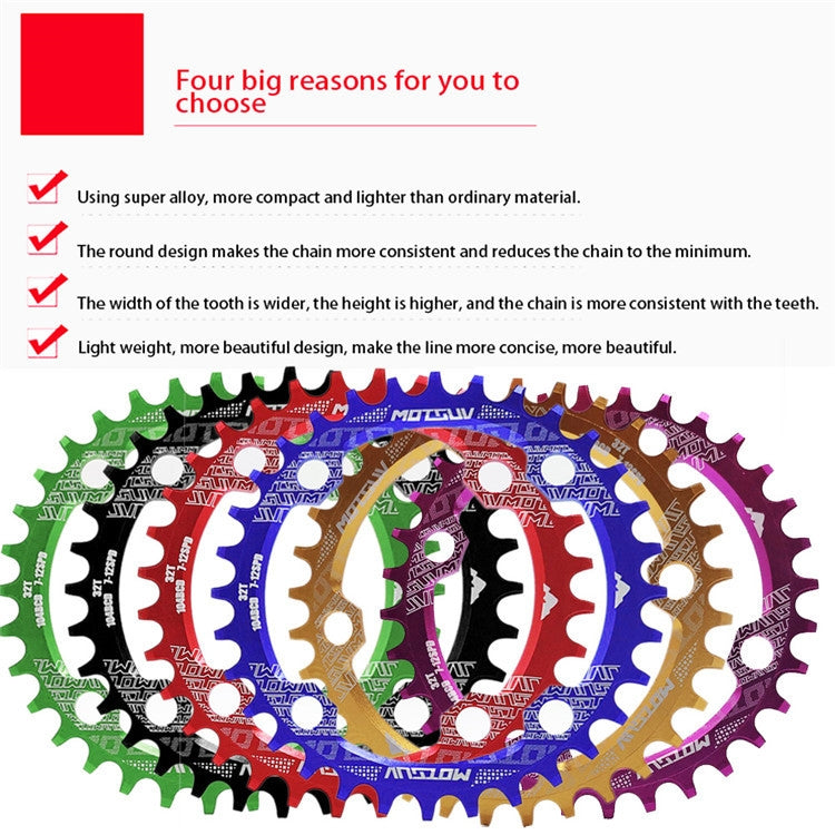 MOTSUV Narrow Wide Chainring MTB  Bicycle 104BCD Tooth Plate Parts(Blue) - free shipping - PMC TechLife - Order now!