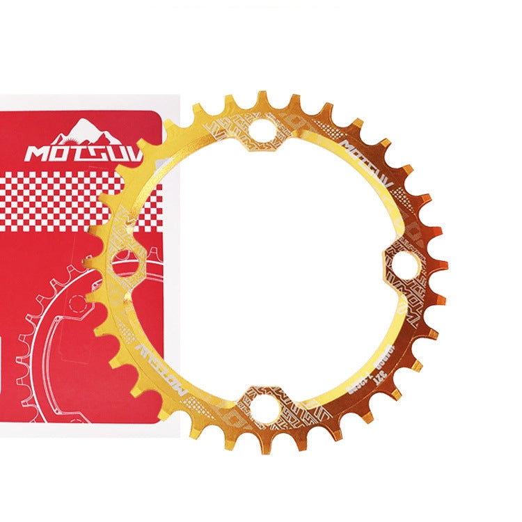 MOTSUV Narrow Wide Chainring MTB  Bicycle 104BCD Tooth Plate Parts(Yellow) - Bicycle Brake Parts by MOTSUV | Online Shopping South Africa | PMC TechLife | Buy Now Pay Later Mobicred