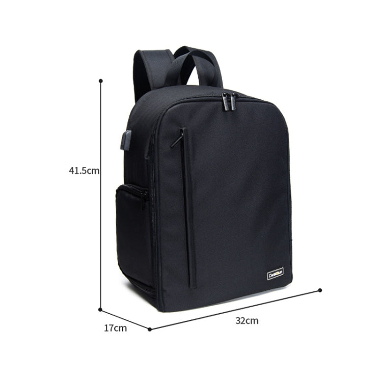 Cwatcun Shoulder Digital Camera Bag Outdoor Nylon Photography Backpack(Black (Big size)) - free shipping - PMC TechLife - Order now!