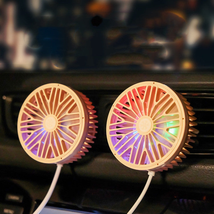Car Vent Fan Multi-function USB Interface Mini LED Lamp Car Fan(Pink) - Heating & Fans by PMC TechLife | Online Shopping South Africa | PMC TechLife | Buy Now Pay Later Mobicred