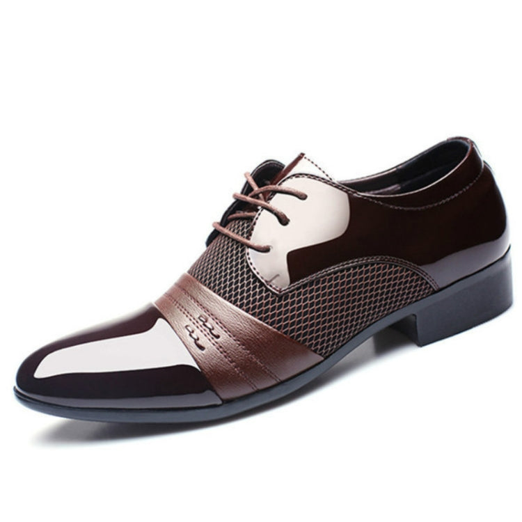 Flat Shoes Breathable Men Business Dress Shoes, Size:48(Brown) - Formal Shoes by PMC Jewellery | Online Shopping South Africa | PMC Jewellery