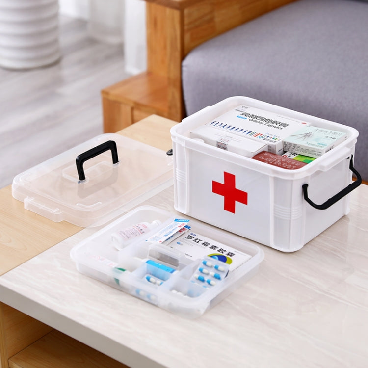 Family Multi-layer Emergency Medicine Storage Box Household Plastic Box, Size: L(White) - free shipping - PMC TechLife - Order now!