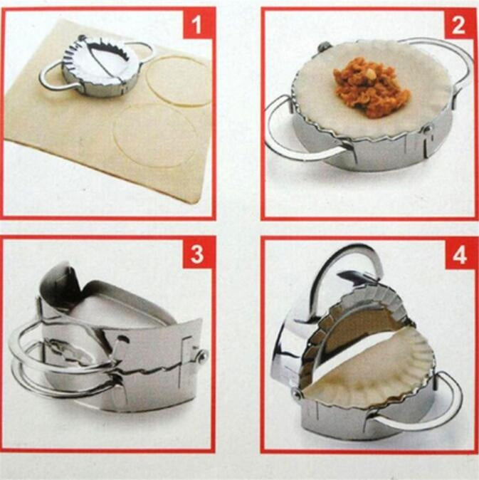 Stainless Steel Dumpling Maker Dough Cutter Dumpling Mould Kitchen Accessories Pastry Tools, Specification:Small 7.7cm with White Box - Food Molds by PMC TechLife | Online Shopping South Africa | PMC TechLife