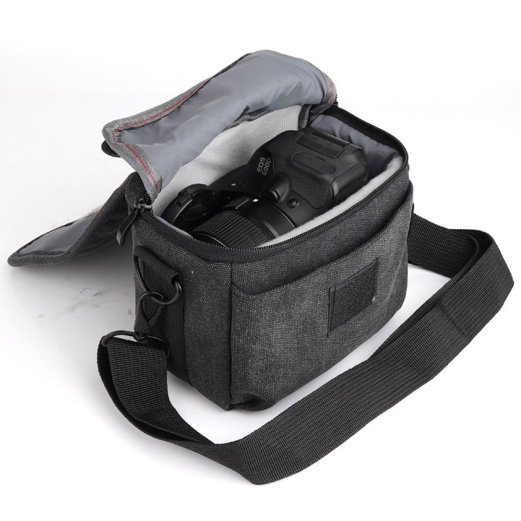Universal DSLR Camera Shoulder Bag Canvas Photo Handbag, External size: 19 x 17 x 10mm(Black) - free shipping - PMC TechLife - Order now!