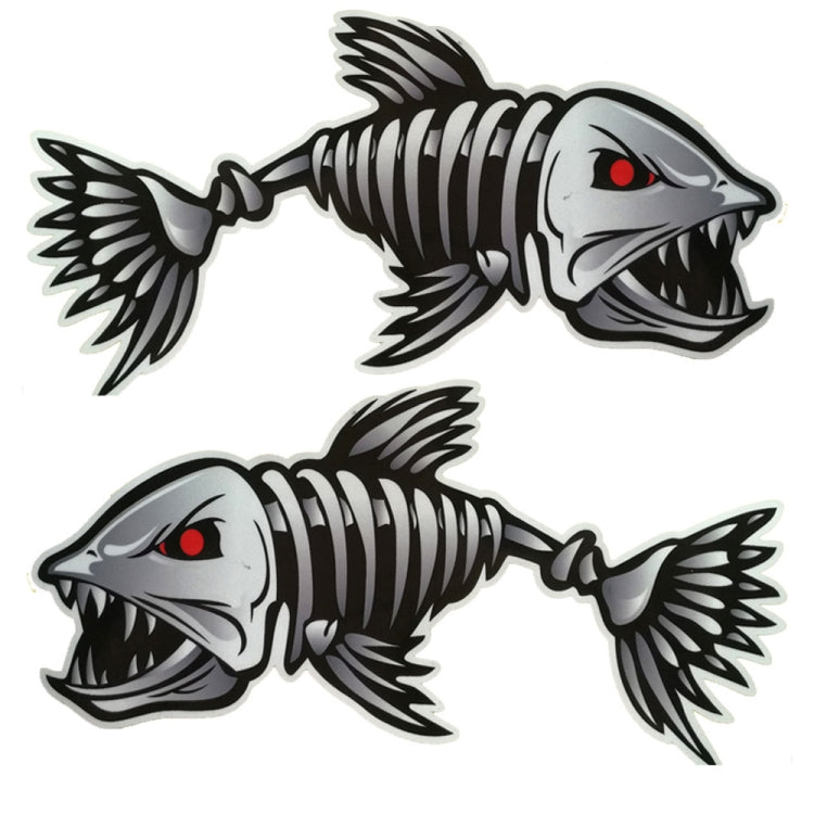 10 PCS Horror Skeleton Shark Fishing Daren Cover Scratch Reflective Waterproof Personality Body Sticker 25*13cm - Decorative Sticker by PMC Jewellery | Online Shopping South Africa | PMC Jewellery | Buy Now Pay Later Mobicred