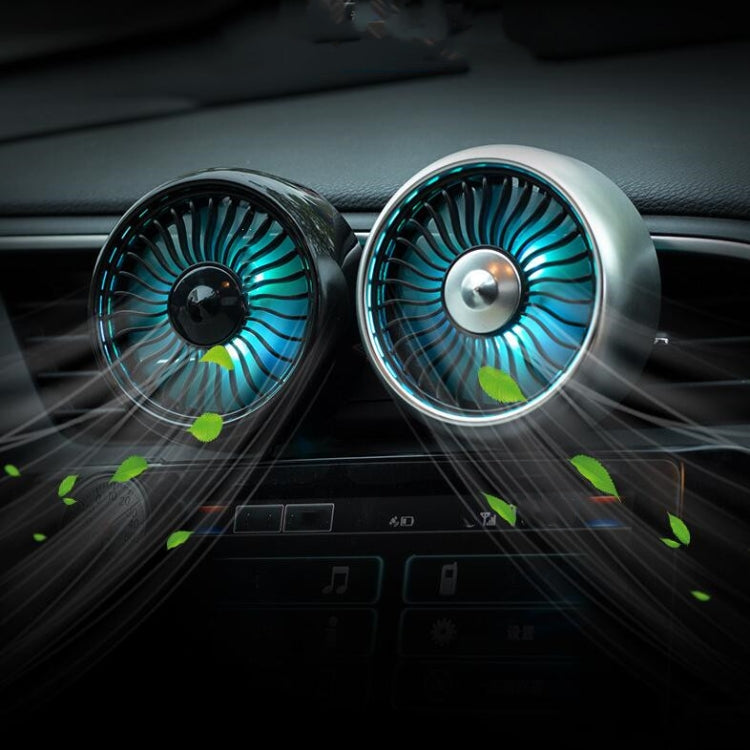 Automobile Multi-function Electric Fan Car Air Outlet USB Interface Mini Fan(Silver) - free shipping - PMC TechLife - Order now!
