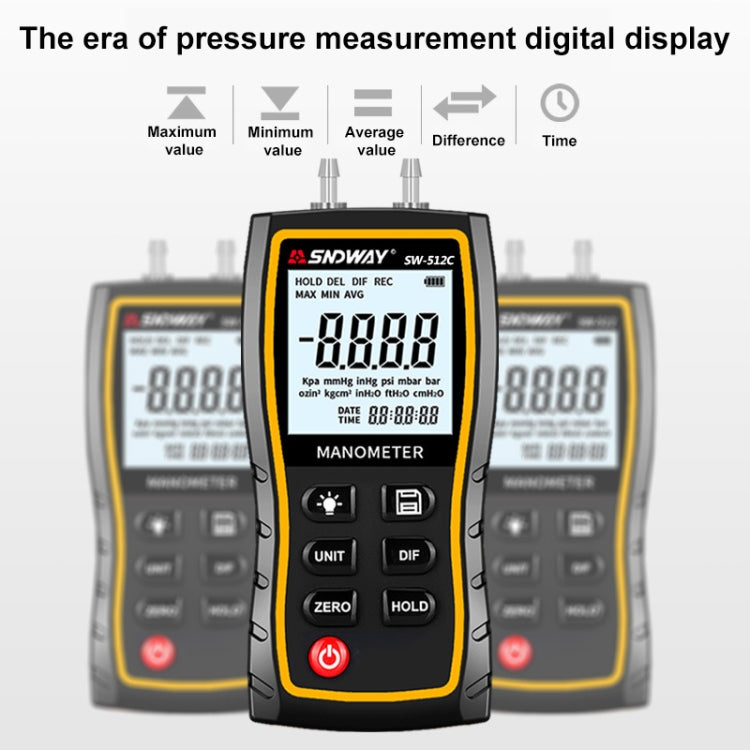 SNDWAY SW512 High Precision Digital Positive and Negative Differential Pressure Tester - free shipping - PMC Jewellery - Order now!