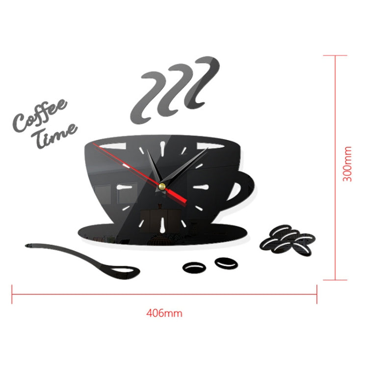 Home DIY 3D Stereo Decorative Fashion Coffee Wall Clock Acrylic Mirror Wall Sticker Coffee Clock(Deep Gold) - DIY Clocks by PMc TechLife | Online Shopping South Africa | PMc TechLife | Buy Now Pay Later Mobicred
