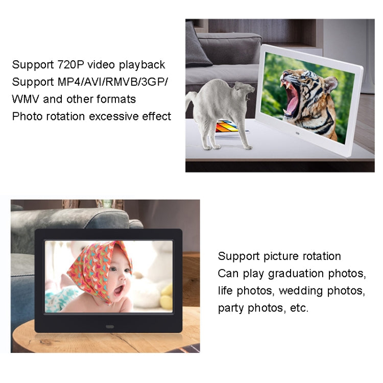 DPF-706-2.4G 7 inch Digital Photo Frame LED Wall Mounted Advertising Machine, Plug:AU Plug(White) - 1.5-7.0 inch by PMC Jewellery | Online Shopping South Africa | PMC Jewellery | Buy Now Pay Later Mobicred