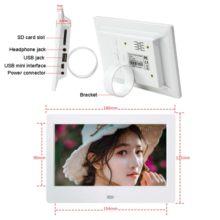DPF-706 7 inch Digital Photo Frame LED Wall Mounted Advertising Machine, Plug:UK Plug(Black) - free shipping - PMC Jewellery - Order now!